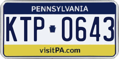 PA license plate KTP0643