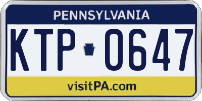 PA license plate KTP0647