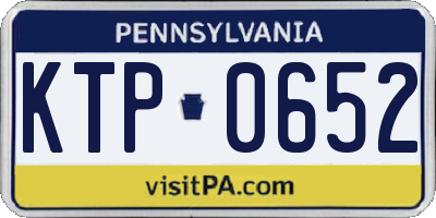 PA license plate KTP0652