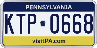 PA license plate KTP0668