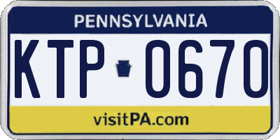 PA license plate KTP0670