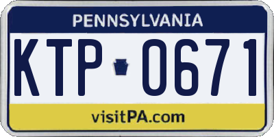 PA license plate KTP0671