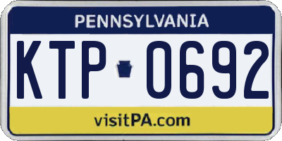 PA license plate KTP0692