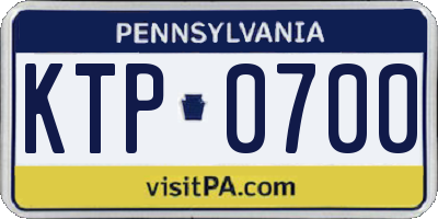 PA license plate KTP0700