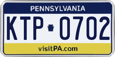 PA license plate KTP0702