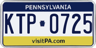 PA license plate KTP0725
