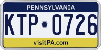 PA license plate KTP0726