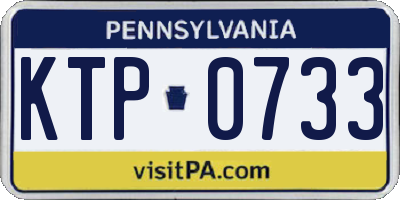 PA license plate KTP0733