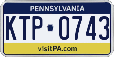 PA license plate KTP0743