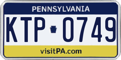 PA license plate KTP0749