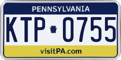 PA license plate KTP0755
