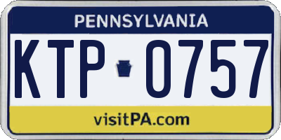 PA license plate KTP0757