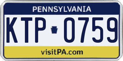 PA license plate KTP0759