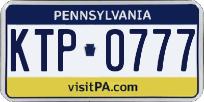 PA license plate KTP0777