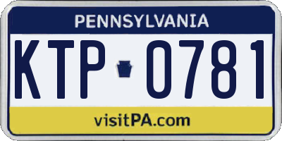 PA license plate KTP0781