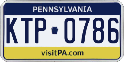 PA license plate KTP0786