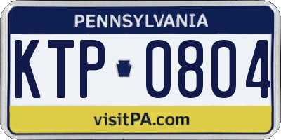 PA license plate KTP0804
