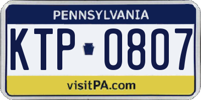PA license plate KTP0807