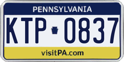 PA license plate KTP0837
