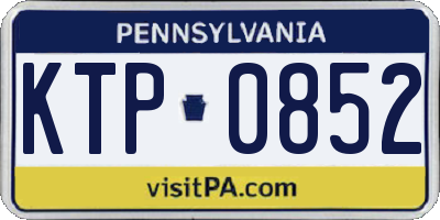 PA license plate KTP0852