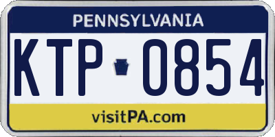 PA license plate KTP0854
