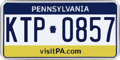 PA license plate KTP0857