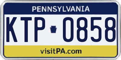 PA license plate KTP0858