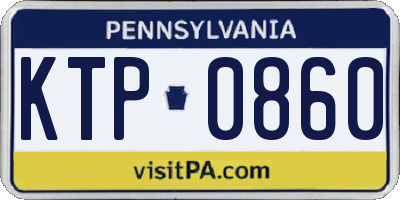 PA license plate KTP0860