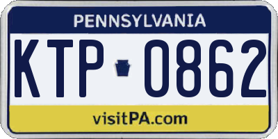 PA license plate KTP0862