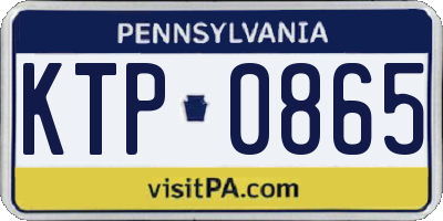 PA license plate KTP0865