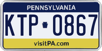 PA license plate KTP0867