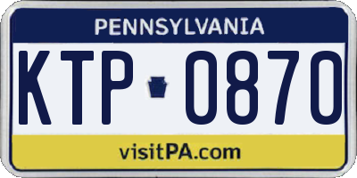 PA license plate KTP0870