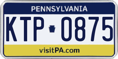 PA license plate KTP0875