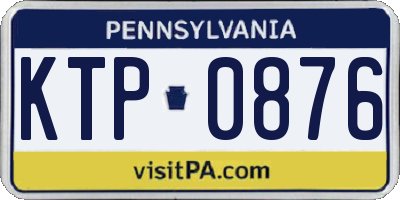 PA license plate KTP0876