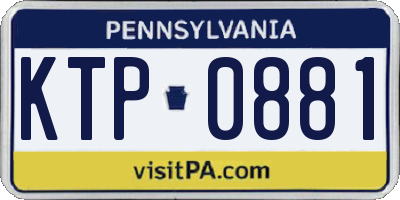 PA license plate KTP0881