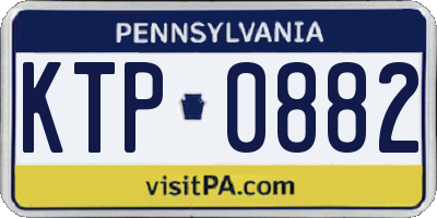 PA license plate KTP0882