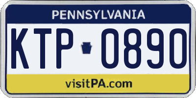PA license plate KTP0890