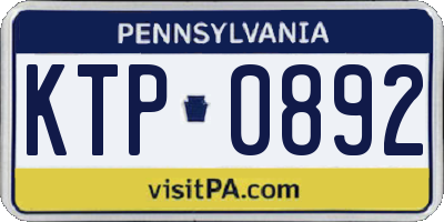 PA license plate KTP0892
