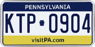 PA license plate KTP0904