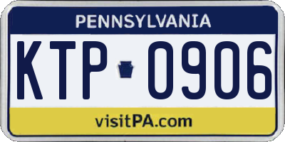 PA license plate KTP0906
