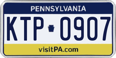 PA license plate KTP0907