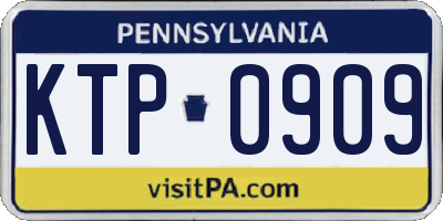 PA license plate KTP0909