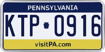 PA license plate KTP0916