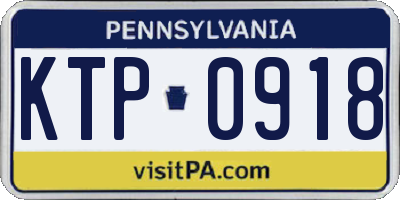 PA license plate KTP0918
