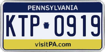 PA license plate KTP0919