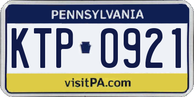 PA license plate KTP0921