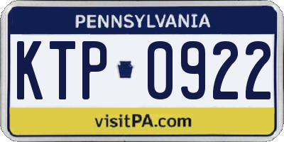 PA license plate KTP0922