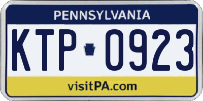 PA license plate KTP0923