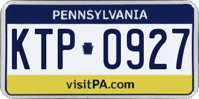PA license plate KTP0927