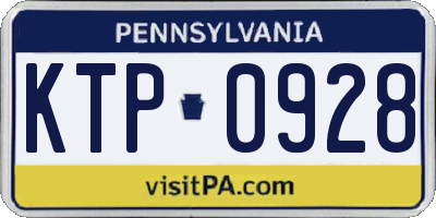 PA license plate KTP0928